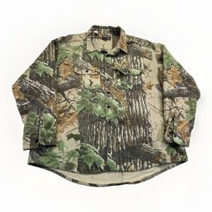Vintage Rattlers Brand Shirt Mens XL Realtree Camo Chamois Hunting 90s